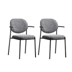 Chaises de salle à manger minimalistes sans accoudoirs, revêtues de tissu et rembourrées