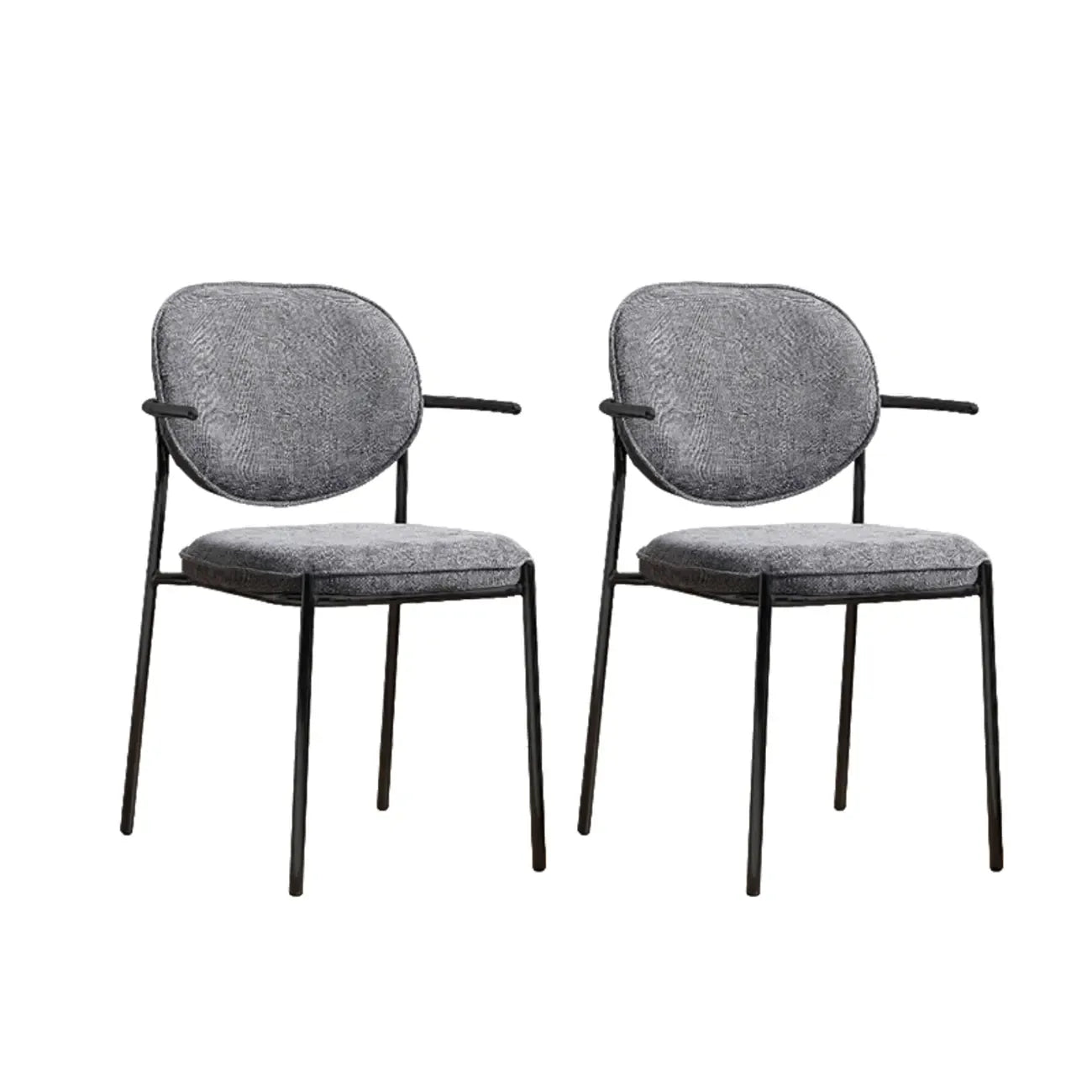 Chaises de salle à manger minimalistes sans accoudoirs, revêtues de tissu et rembourrées
