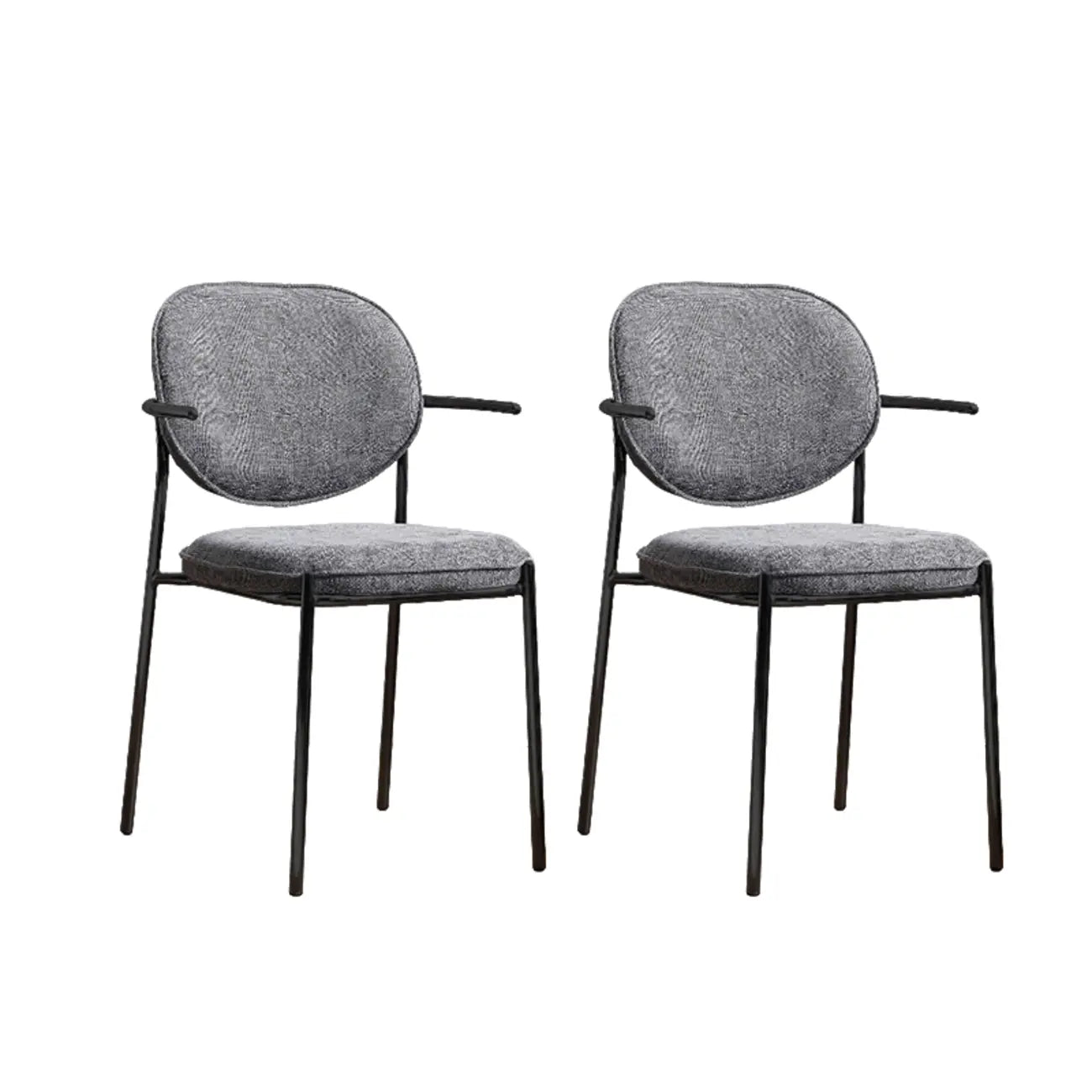 Chaises de salle à manger minimalistes sans accoudoirs, revêtues de tissu et rembourrées