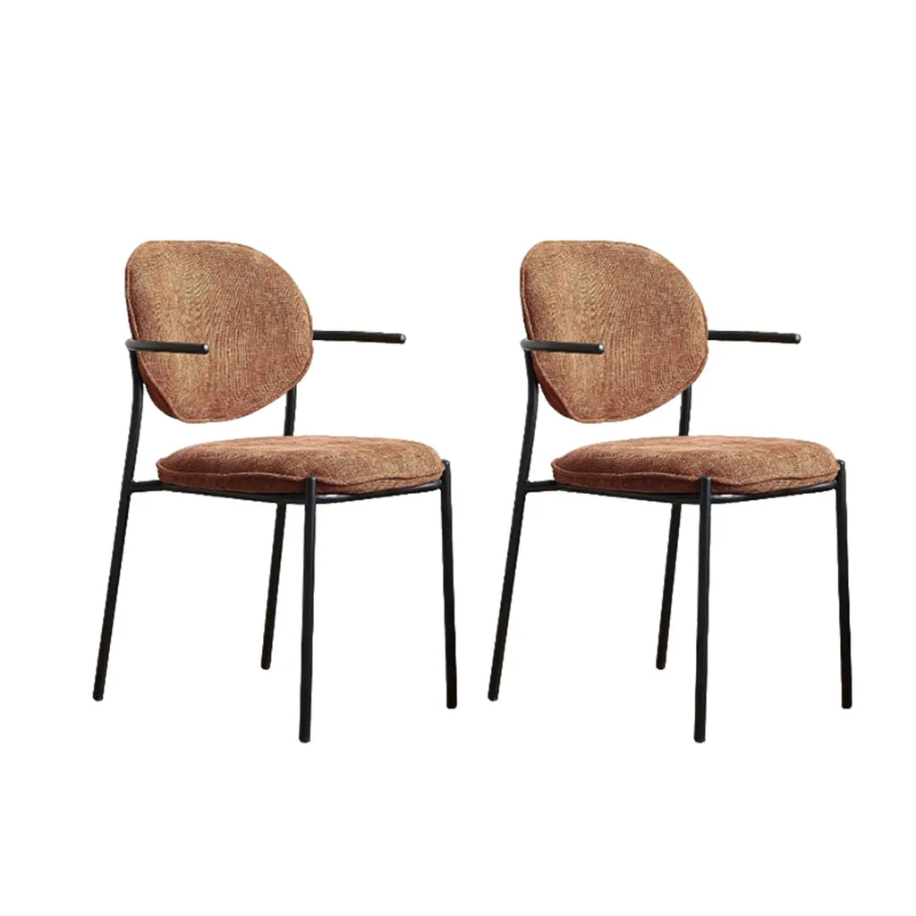 Chaises de salle à manger minimalistes sans accoudoirs, revêtues de tissu et rembourrées