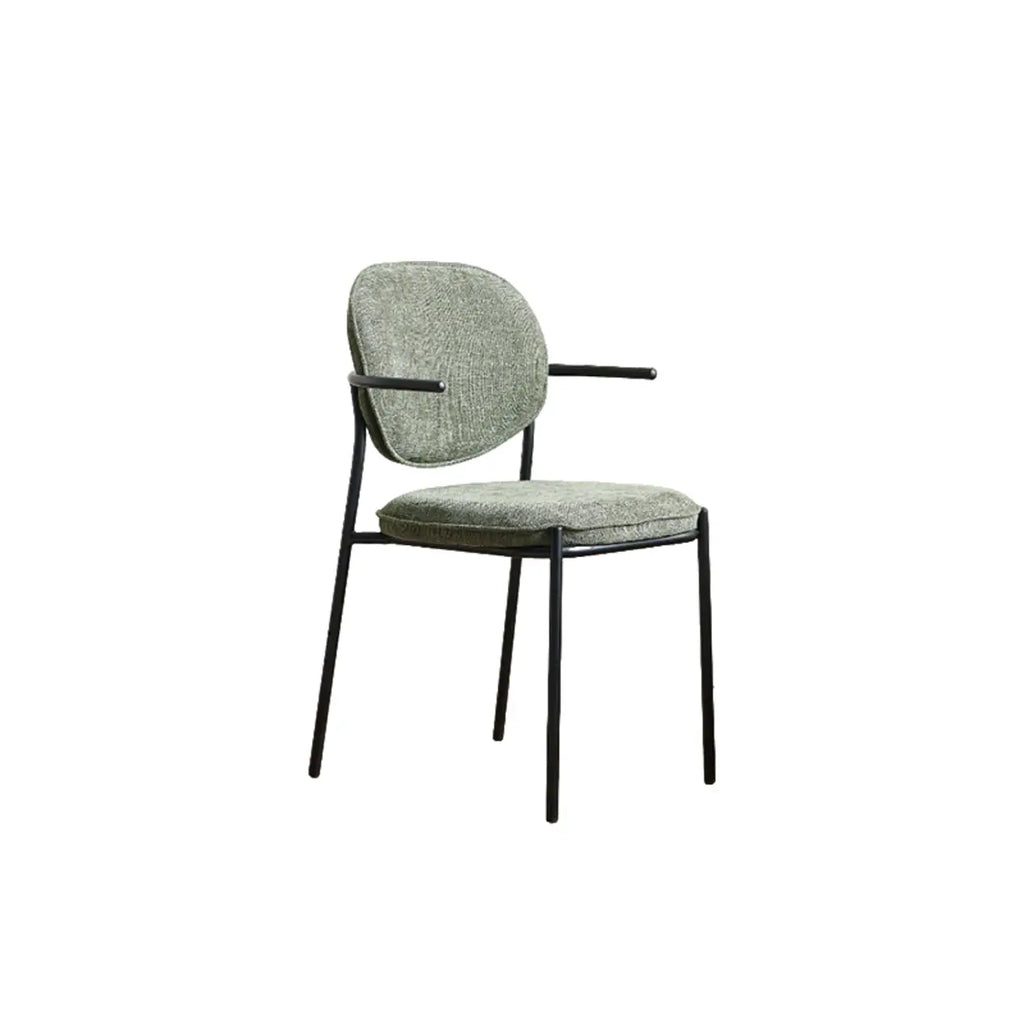Chaises de salle à manger minimalistes sans accoudoirs, revêtues de tissu et rembourrées