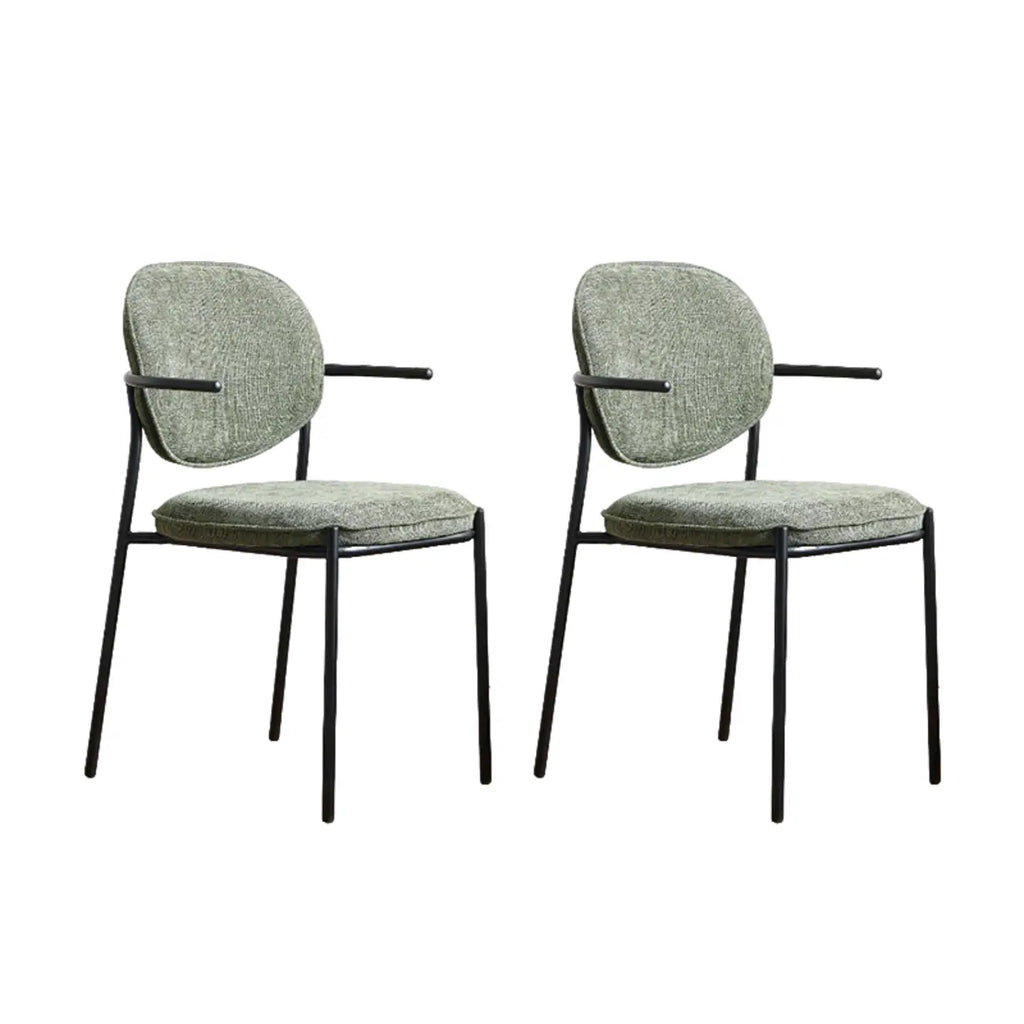 Chaises de salle à manger minimalistes sans accoudoirs, revêtues de tissu et rembourrées