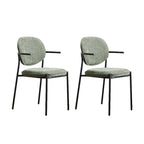 Chaises de salle à manger minimalistes sans accoudoirs, revêtues de tissu et rembourrées