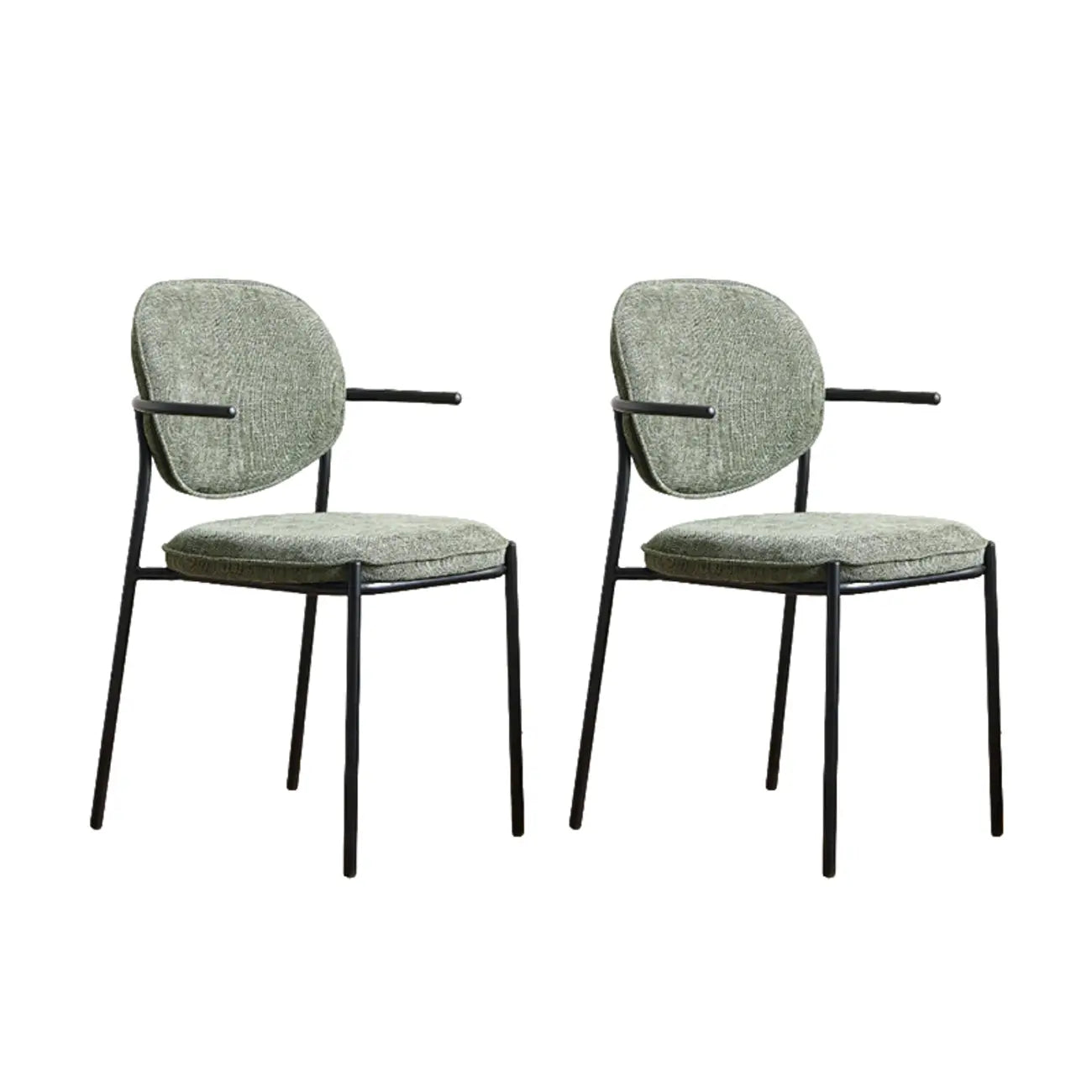 Chaises de salle à manger minimalistes sans accoudoirs, revêtues de tissu et rembourrées