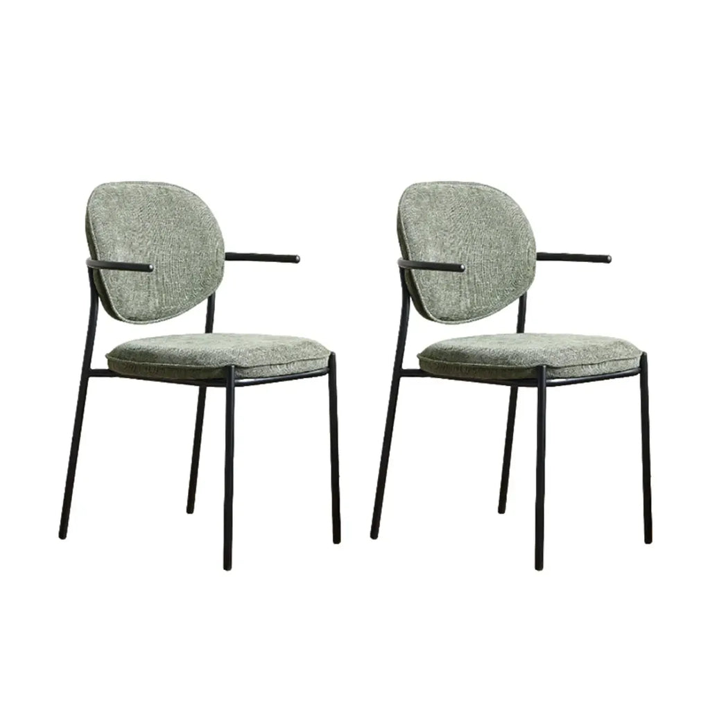 Chaises de salle à manger minimalistes sans accoudoirs, revêtues de tissu et rembourrées