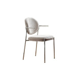 Chaises de salle à manger minimalistes sans accoudoirs, revêtues de tissu et rembourrées