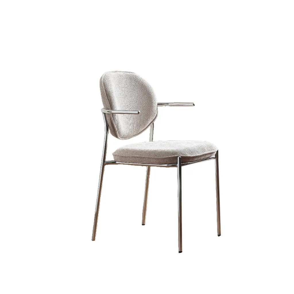 Chaises de salle à manger minimalistes sans accoudoirs, revêtues de tissu et rembourrées