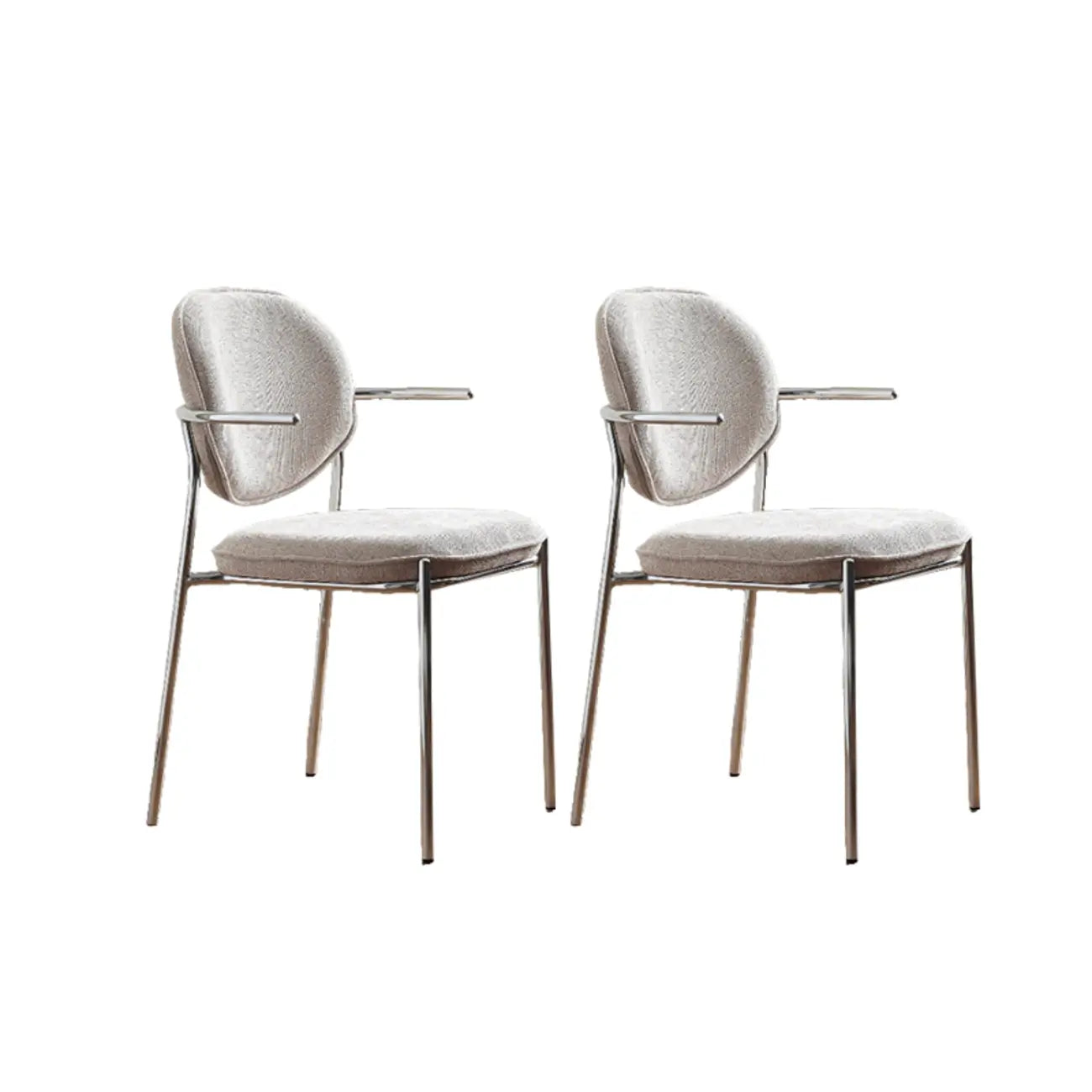Chaises de salle à manger minimalistes sans accoudoirs, revêtues de tissu et rembourrées