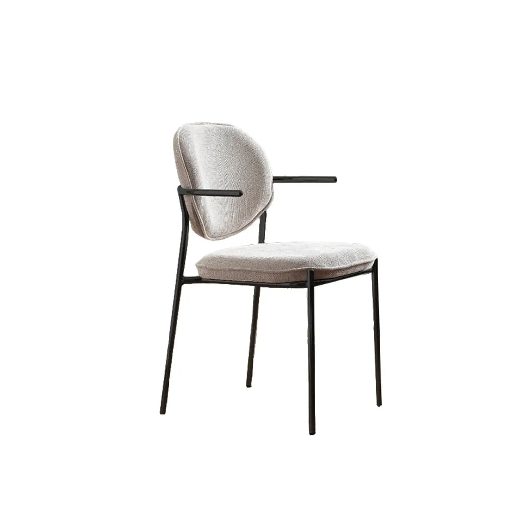 Chaises de salle à manger minimalistes sans accoudoirs, revêtues de tissu et rembourrées