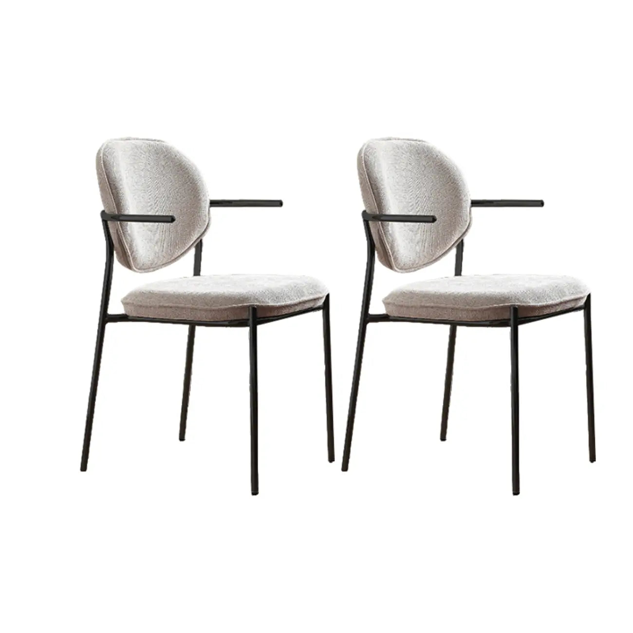 Chaises de salle à manger minimalistes sans accoudoirs, revêtues de tissu et rembourrées