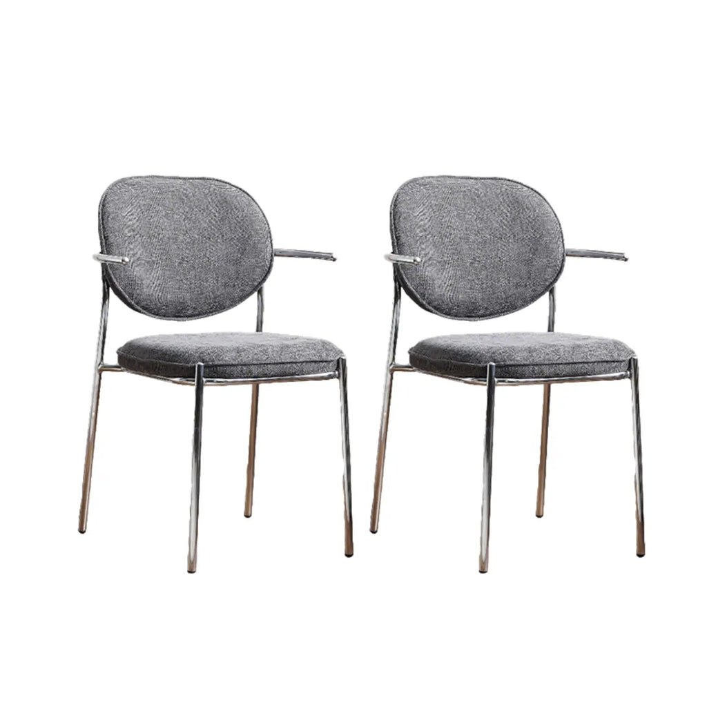 Chaises de salle à manger minimalistes sans accoudoirs, revêtues de tissu et rembourrées