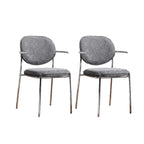 Chaises de salle à manger minimalistes sans accoudoirs, revêtues de tissu et rembourrées