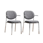 Chaises de salle à manger minimalistes sans accoudoirs, revêtues de tissu et rembourrées