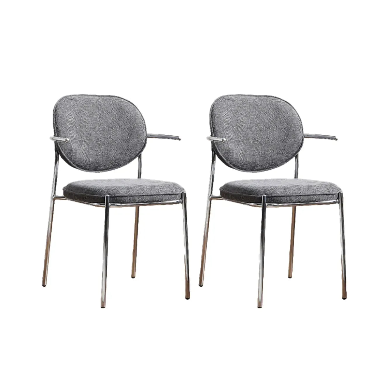 Chaises de salle à manger minimalistes sans accoudoirs, revêtues de tissu et rembourrées