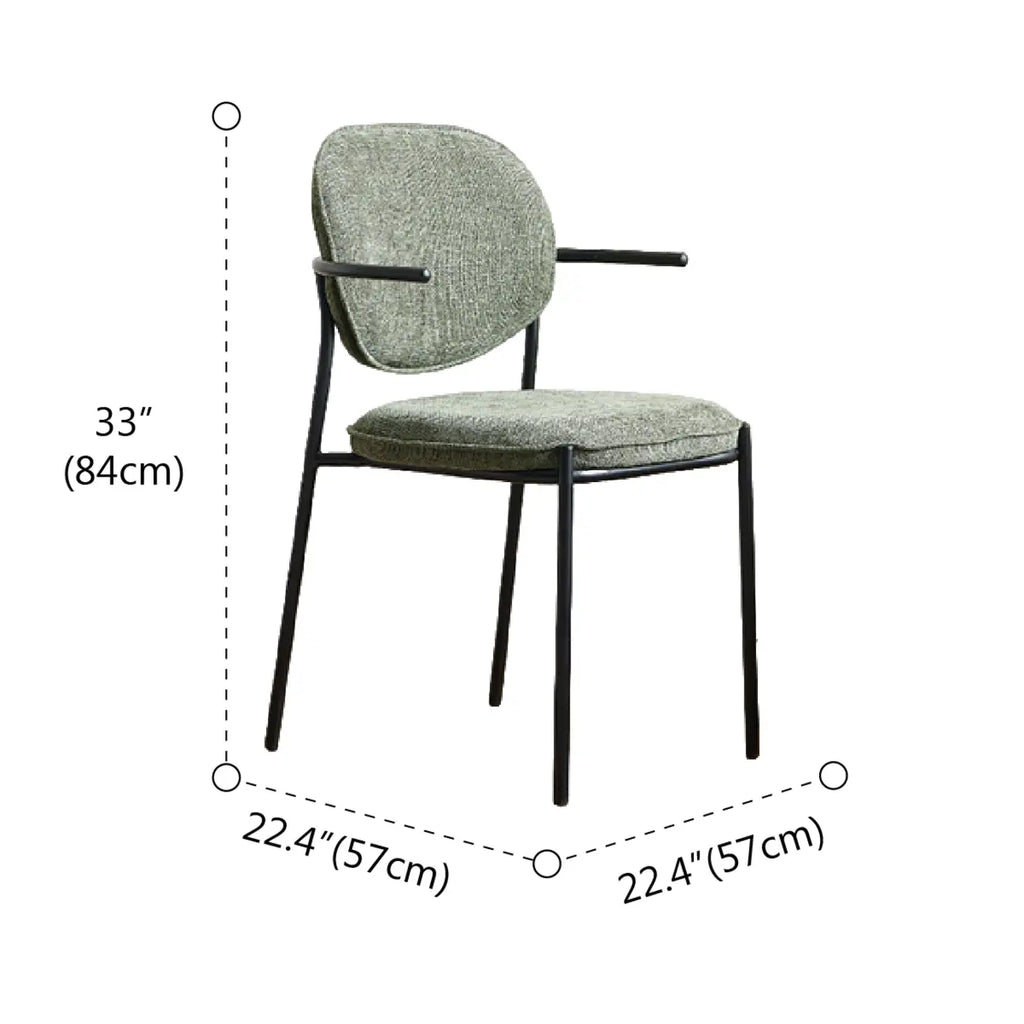 Chaises de salle à manger minimalistes sans accoudoirs, revêtues de tissu et rembourrées