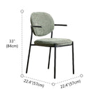 Chaises de salle à manger minimalistes sans accoudoirs, revêtues de tissu et rembourrées