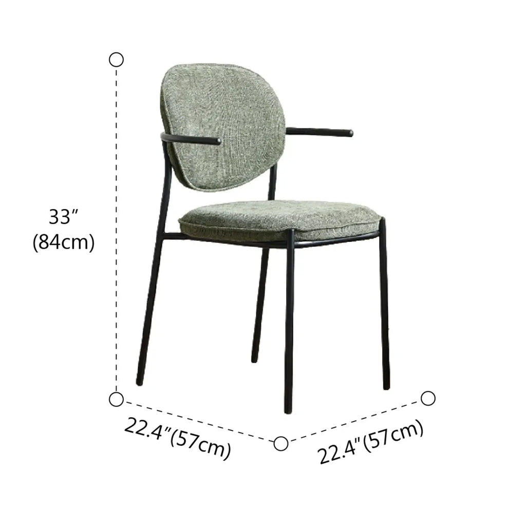 Chaises de salle à manger minimalistes sans accoudoirs, revêtues de tissu et rembourrées