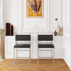 Chaises de salle à manger contemporaines à dossier bas en similicuir et métal
