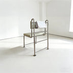 Chaises de salle à manger contemporaines à dossier bas en similicuir et métal