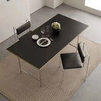 Chaises de salle à manger contemporaines à dossier bas en similicuir et métal