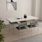 Chaises de salle à manger contemporaines à dossier bas en similicuir et métal