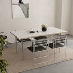 Chaises de salle à manger contemporaines à dossier bas en similicuir et métal