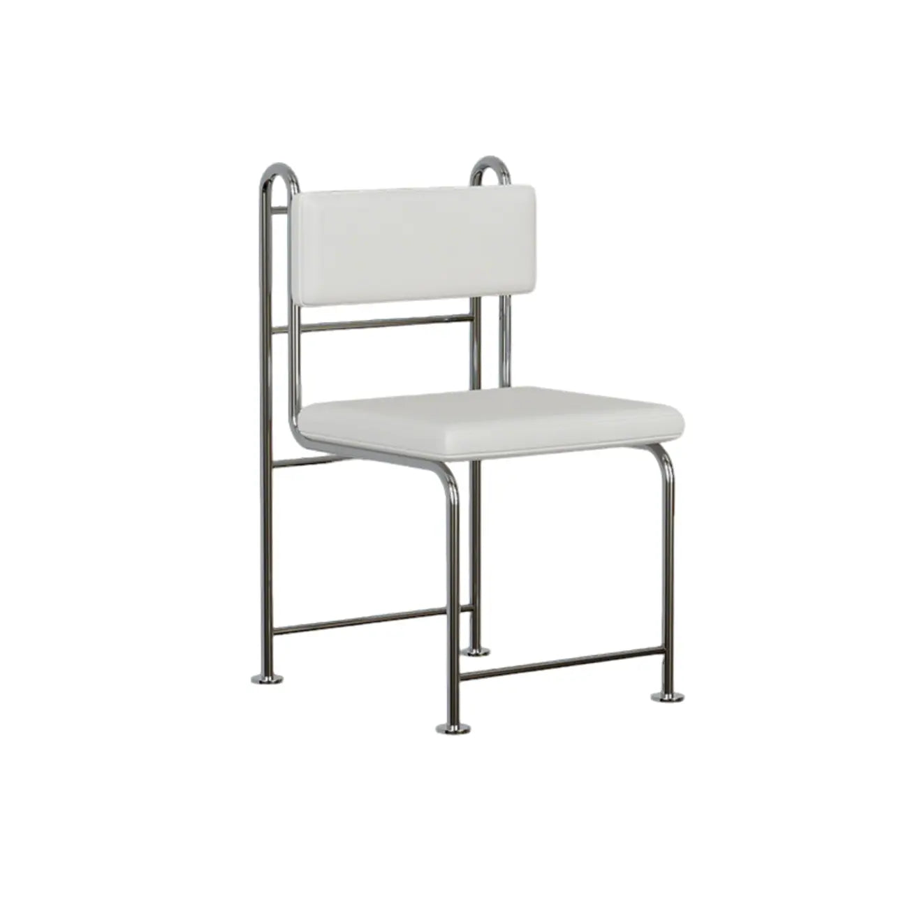 Chaises de salle à manger contemporaines à dossier bas en similicuir et métal