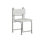 Chaises de salle à manger contemporaines à dossier bas en similicuir et métal