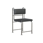 Chaises de salle à manger contemporaines à dossier bas en similicuir et métal