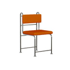 Chaises de salle à manger contemporaines à dossier bas en similicuir et métal