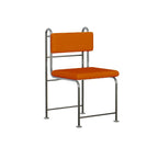 Chaises de salle à manger contemporaines à dossier bas en similicuir et métal
