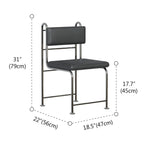 Chaises de salle à manger contemporaines à dossier bas en similicuir et métal