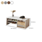 Banc à chaussures d'entrée en bois avec miroir