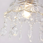 Plafonnier semi-encastré élégant en forme de dôme floral en cristal doré