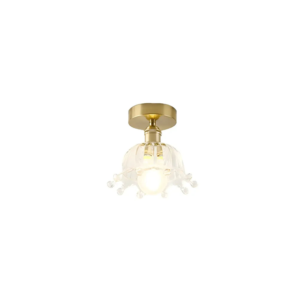 Plafonnier LED semi-encastré géométrique doré pour la décoration d'un couloir
