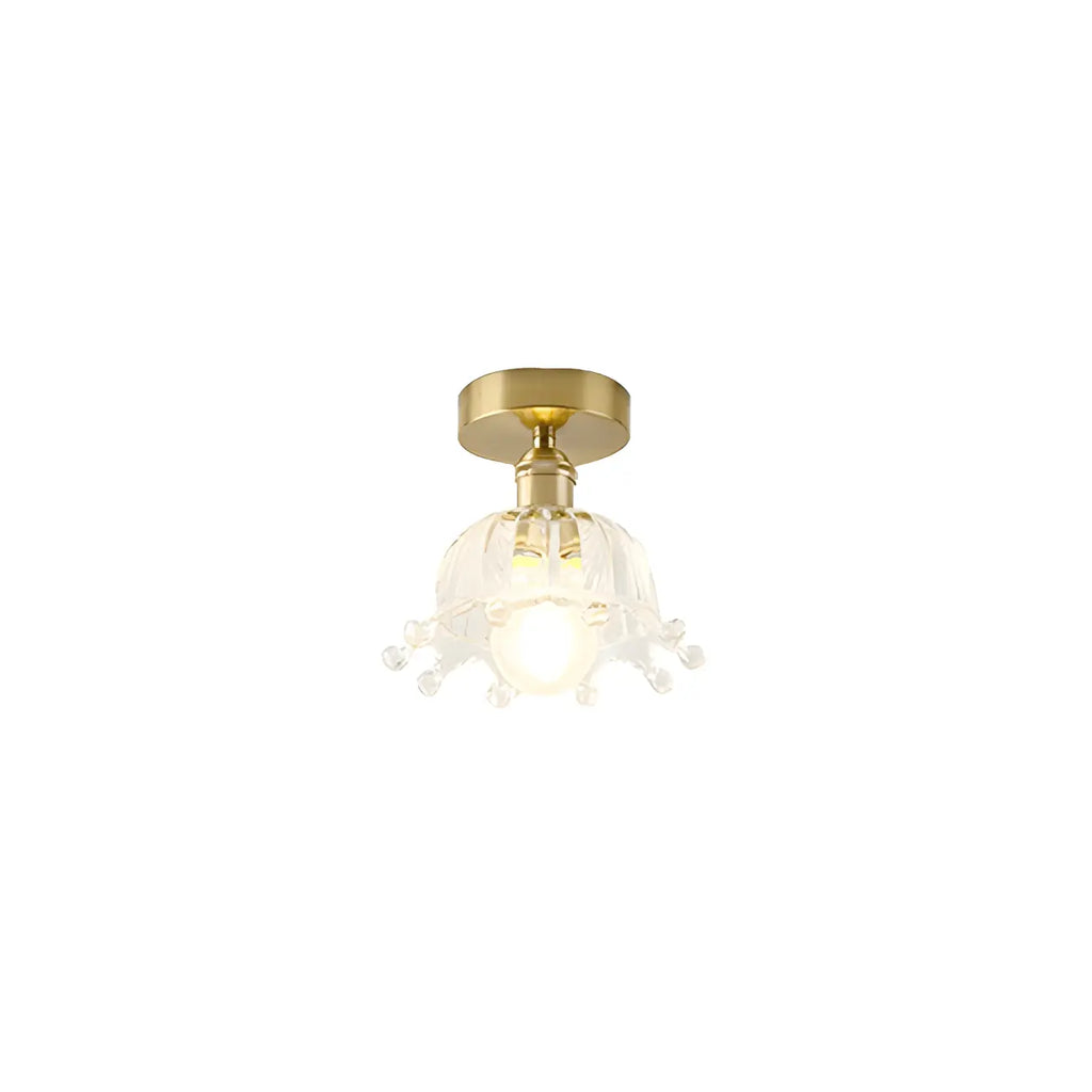 Plafonnier LED semi-encastré géométrique doré pour la décoration d'un couloir