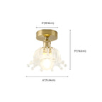 Plafonnier LED semi-encastré géométrique doré pour la décoration d'un couloir
