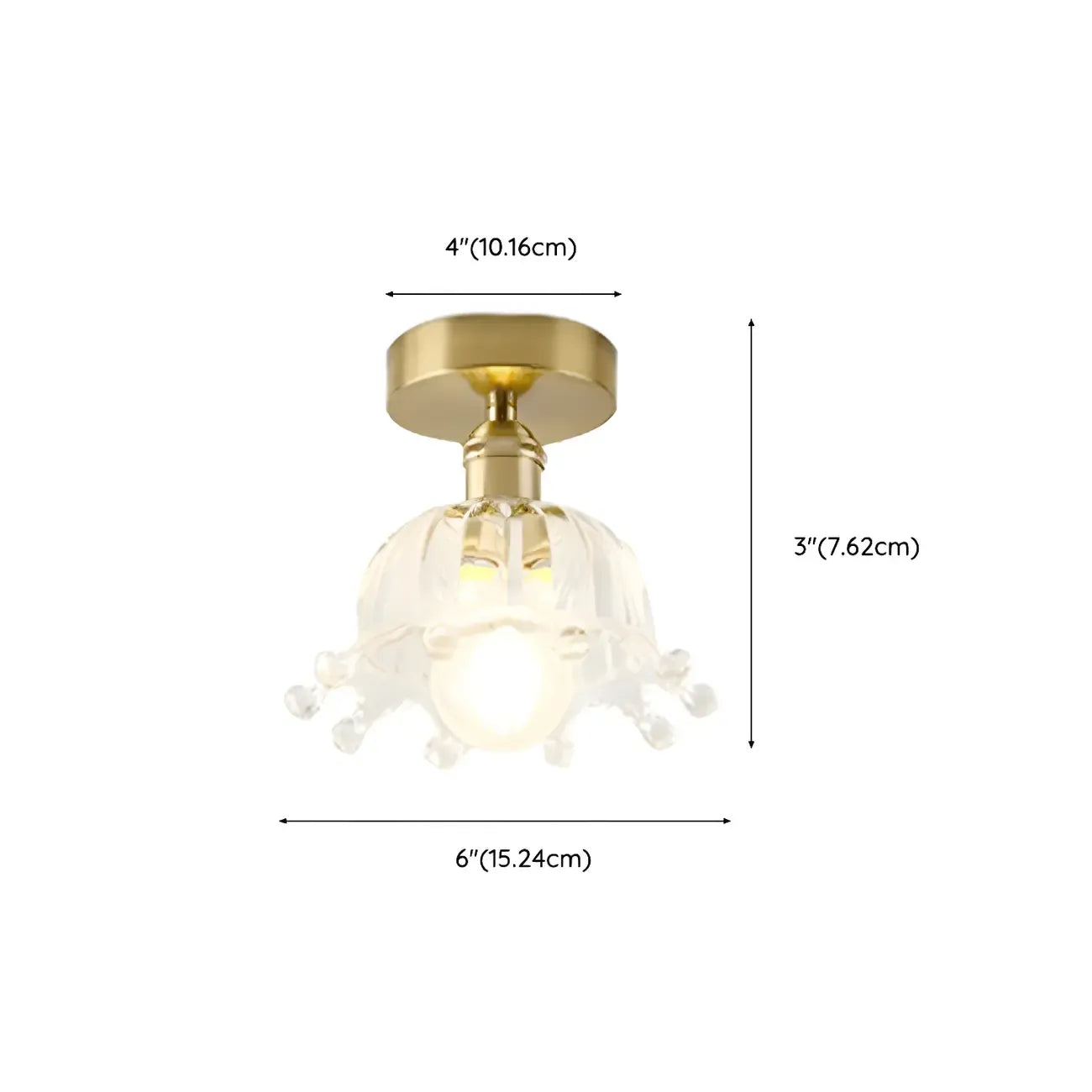 Plafonnier LED semi-encastré géométrique doré pour la décoration d'un couloir