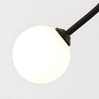 Plafonnier semi-encastré double globe en verre pour couloir