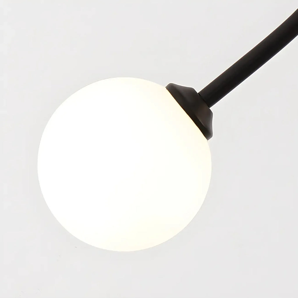 Plafonnier semi-encastré double globe en verre pour couloir