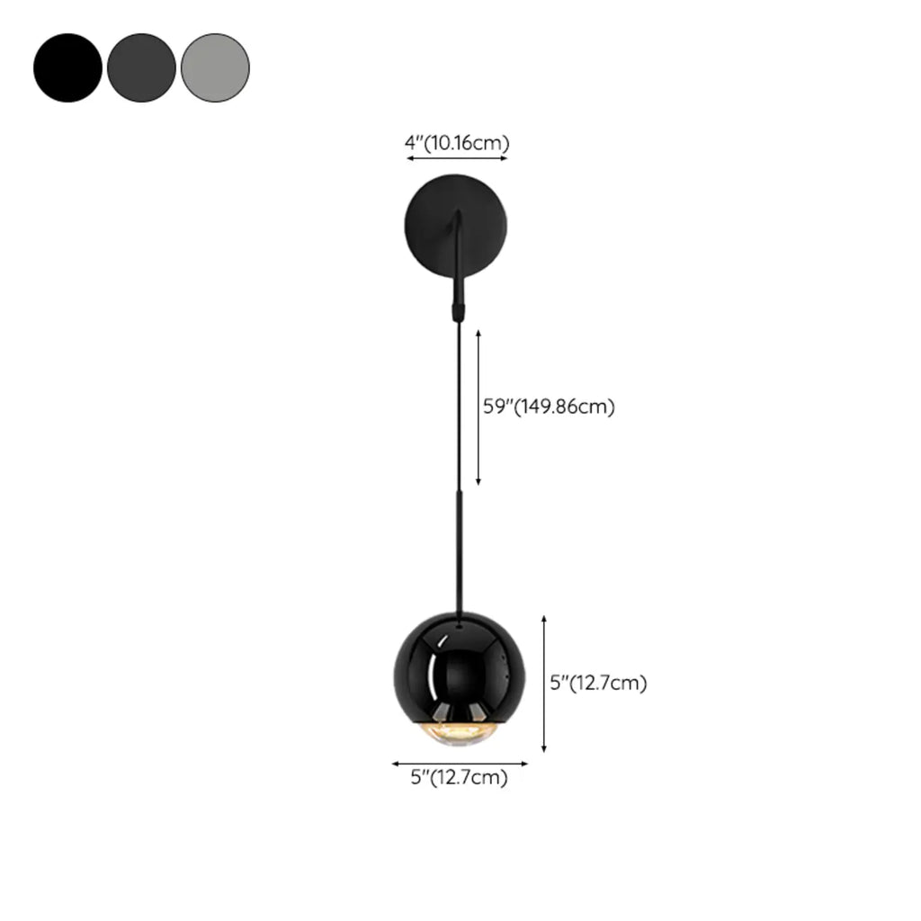 Applique murale LED globe élégante et réglable pour chevet, à intensité variable