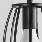 Suspension industrielle géométrique noire réglable pour îlot