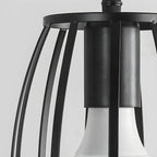 Suspension industrielle géométrique noire réglable pour îlot