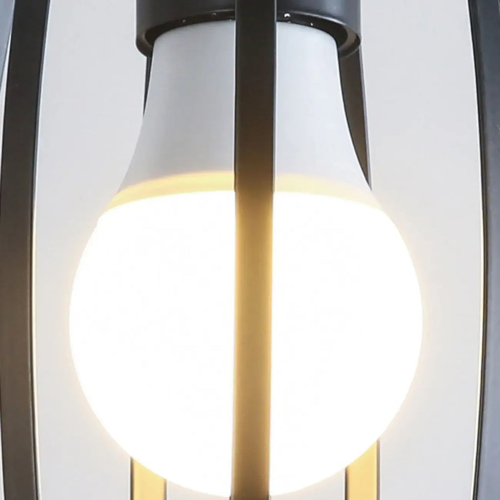 Suspension industrielle géométrique noire réglable pour îlot