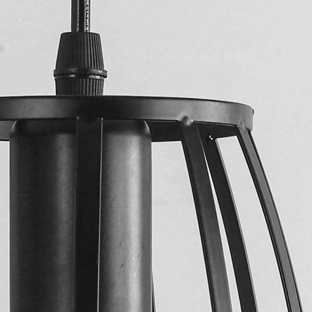 Suspension industrielle géométrique noire réglable pour îlot