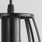 Suspension industrielle géométrique noire réglable pour îlot