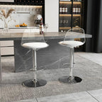Tabourets de bar pivotants minimalistes en acrylique avec coussin et assise baquet