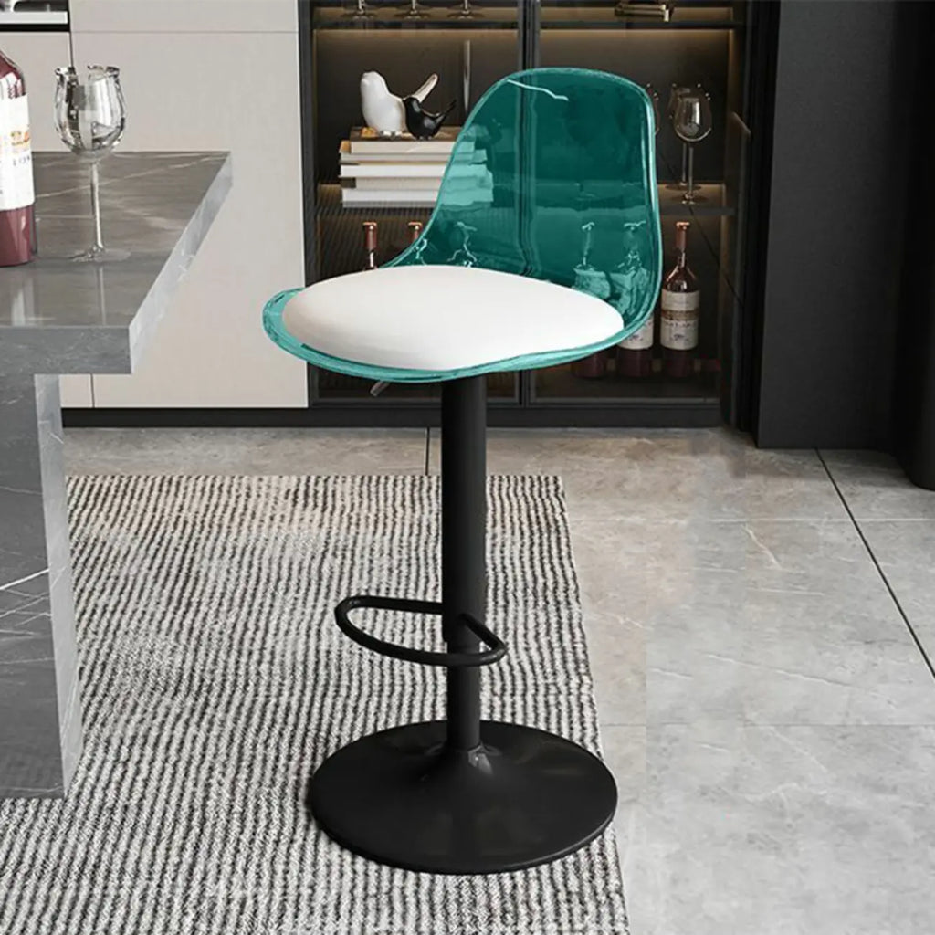 Tabourets de bar pivotants minimalistes en acrylique avec coussin et assise baquet