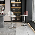 Tabourets de bar pivotants minimalistes en acrylique avec coussin et assise baquet