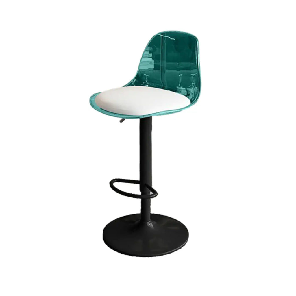Tabourets de bar pivotants minimalistes en acrylique avec coussin et assise baquet